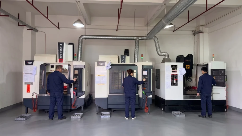 CNC machining centers cutting precision steel molds for custom silicone products in the Maiyees in-house mold workshop