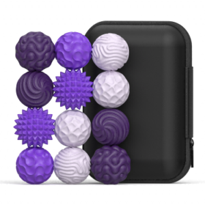 FL611 magnetic fidget balls 12 pcs purple and white set with black storage case
