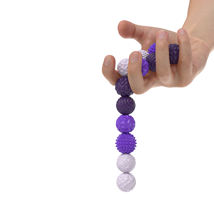 hand playing with FL611 purple magnetic fidget ball toy